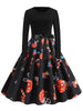 Christmas Gift Print Long Sleeve Prom Dress