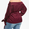 Plus Size Off The Shoulder Self Tie Blouse