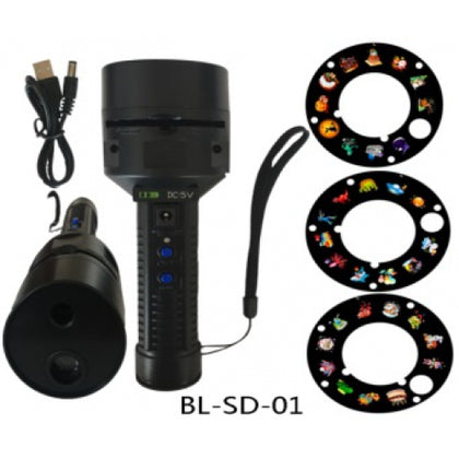 LED wheel switch pattern projection + lighting combo flashlight