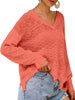 V Neck Drop Shoulder Sweater