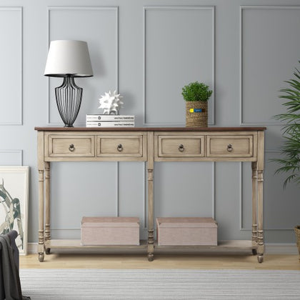 Console Table Sofa Table with Drawers Console Tables for Entryway with Drawers and Long Shelf Rectangular