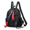 Women Backpack Color Contrast Strap Zipper Student Bag