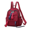 Women Backpack Color Contrast Strap Zipper Student Bag