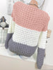 Plus Size Contrast Color Chunky Sweater