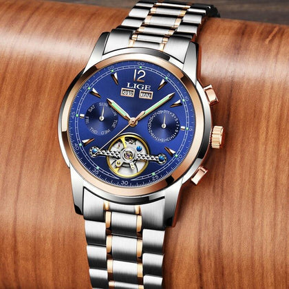 Relojes LIGE Male Automatic mechanical Sport Watch Men Luxury Brand Casual Watches Men's Wristwatch army Clock relogio masculino