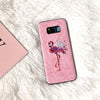 Dchziuan Phone Case For Samsung Galaxy S8 S8Plus S9 S9 Plus Note 8 9 S10 Plus Case Embroidery Flamingo Pink Soft Cover Coque