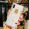 Kerzzil Luxury Clear Crystal Soft Silicone Cases For Iphone 6 6S Plus 7 8 Plus Phone Case Square Tpu For Iphone X Xr Xs Max Case