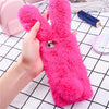 Tikitaka Cute Rabbit Warm Plush Phone Case For Iphone Xr Xs Max Fashion Plain Fur Case For Iphone 5 6S 7 8 Plus X Xs Back Cover