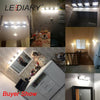 Lediary Square Crystal Mirror Lamp 16/32/46/62Cm Long Champagne/White Led Wall Light Ic Driver 110/220V Bathroom Lamp