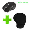 Chyi Wireless Bluetooth Mouse Ergonomic Rechargeable Mute 800/1200/1600 Dpi Bt 4.0 Optical With Wrist Rest Mice Pad Kit For Pc