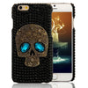 Diamond Bling Rhinestone Skull With Blue Eye Cover Fashion Phone Cases For Iphone 5 5S 6 6S 7 8 Plus Samsung S8 S7 S6 Edge Case