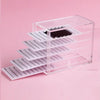 False Eyelashes Storage Box 5 Layers Acrylic Pallet Lash Holder For Eyelash Extension Individual Lash Volume Display Stand Tools (Transprent)