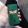 Luxury Cute Glitter Marble Diamond Metal Bee Silicone Phone Case For Iphone 7 8 Plus 6S X Xr Xs Max For Samsung S8 S9 Note 8 9