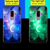 Luminous Phone Cases For Samsung Galaxy S8 S9 Plus Space Night Shine Glass Case For Samsung Galaxy Note 8 Cover Shell