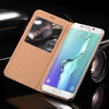 Ykspace High Quality Pu Leather Flip Case For Samsung Galaxy S6 S7 Edge S8 S9 Plus Note 8 9 Phone Cover Windows Clear View