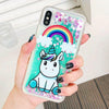 Coque For Iphone 7 Case Cover On For Iphone 9 Funda Iphone X 5 5S Se 6 6S 7 8 Plus Case Cute Unicorn Liquid Quicksand Phone Case