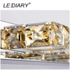 Lediary Square Crystal Mirror Lamp 16/32/46/62Cm Long Champagne/White Led Wall Light Ic Driver 110/220V Bathroom Lamp