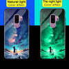 Luminous Phone Cases For Samsung Galaxy S8 S9 Plus Space Night Shine Glass Case For Samsung Galaxy Note 8 Cover Shell