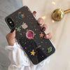 Jcovrni Three-Dimensional Metallic Stars Moon Shining Shell For Iphone Xr Xs 6 6Plus7 7Plus 8 8Plus Soft Silicone Back Cover