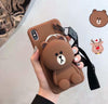 Oryksz Cute Cartoon Bear Hand With Case For Iphone X Xr Xs Max 7 8 Plus Soft Silicone Cover For Iphone 8 7 6 6S Plus Back Capa