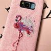 Dchziuan Phone Case For Samsung Galaxy S8 S8Plus S9 S9 Plus Note 8 9 S10 Plus Case Embroidery Flamingo Pink Soft Cover Coque