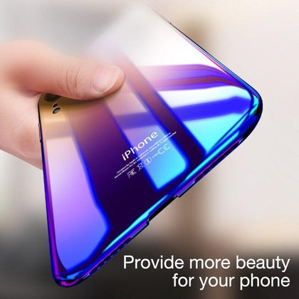 CAFELE Luxury Aurora Case for iPhone Xr XS XS Max XSMax X 10 Soft edge + Hard PC Backing Cover Transparent Gradient Phone Case