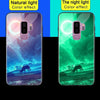 Luminous Phone Cases For Samsung Galaxy S8 S9 Plus Space Night Shine Glass Case For Samsung Galaxy Note 8 Cover Shell