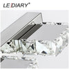 Lediary Square Crystal Mirror Lamp 16/32/46/62Cm Long Champagne/White Led Wall Light Ic Driver 110/220V Bathroom Lamp