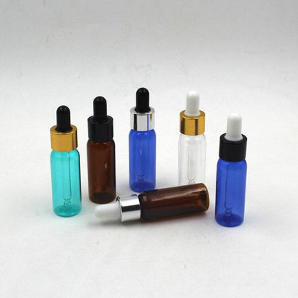 5pcs/lot 10ml 15ml 20ml Empty PET Aluminum Dropper Oil Essential Bottle In Refillable Drop Liquid Pipette Bottles Wholesale