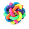 Fashion 1Pc Dog Toys Colorful Plastic Round Ball With Small Bell Pet Chewing Ball For Cat Gift S/M