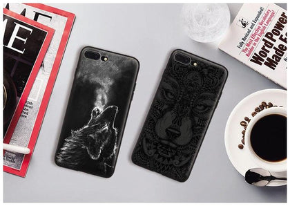 Wolf Black Totem Animal Pattern TPU Soft Silicone Phone Case Cover Shell For Apple iPhone 5 5s Se 6 6s 7 8 Plus X XR XS MAX