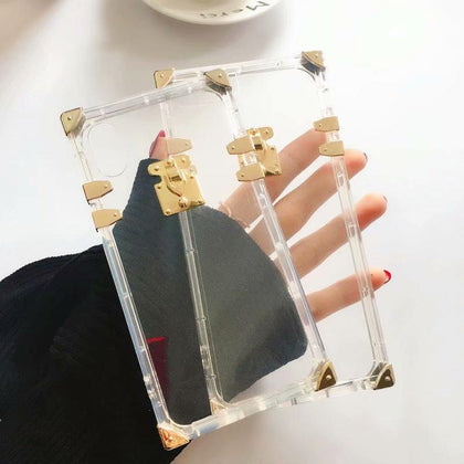 Luxury Brand Clear Crystal Square Case For Iphone XR XS Max TPU Silicon Soft Phone Case For Iphone x 7 8 PLUS Back Cover Funds