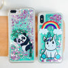 Coque For Iphone 7 Case Cover On For Iphone 9 Funda Iphone X 5 5S Se 6 6S 7 8 Plus Case Cute Unicorn Liquid Quicksand Phone Case