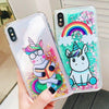 Coque For Iphone 7 Case Cover On For Iphone 9 Funda Iphone X 5 5S Se 6 6S 7 8 Plus Case Cute Unicorn Liquid Quicksand Phone Case